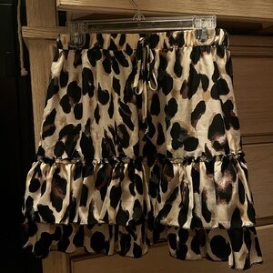 Leopard Print Ruffle Skirt